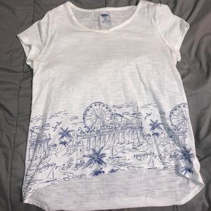 Old navy top short sleeve large graphic tee shirt swim coverup 10-12